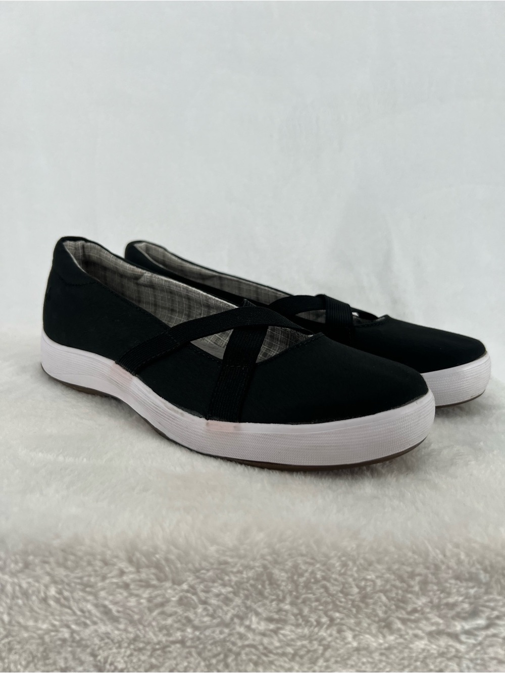 Grasshoppers Women’s Black Maribelle Mary Jane Slip On Canvas Shoes 8M Comfort